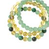 Festive Gifts Green Aventurine Golden Rutilated Quartz And Malachite Beaded Bracelet Set Natural Fashion Jewelry Daily Wear Simple Versatile Accessory