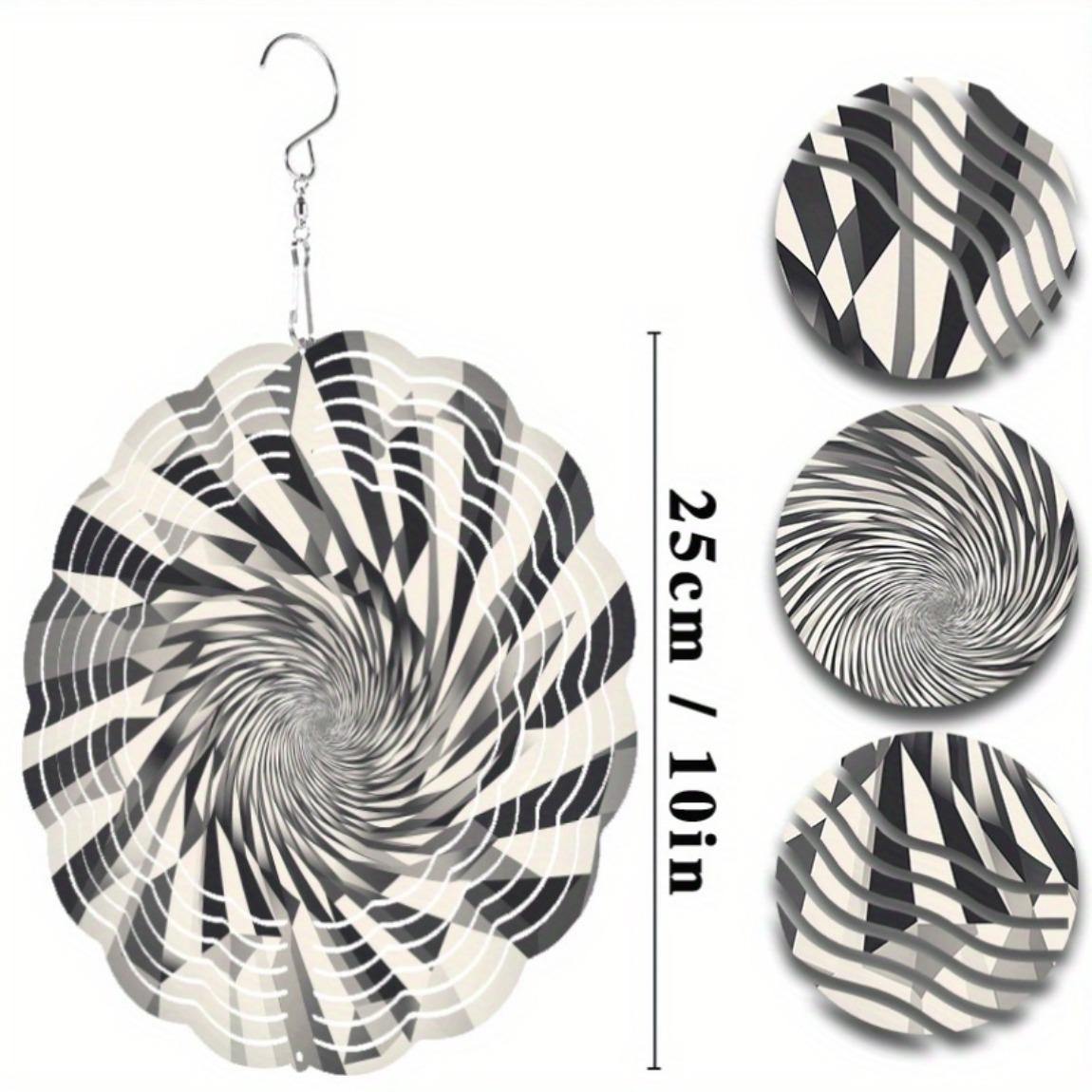 

Абстрактный Металлический Колокольчик с Черно-Белыми Полосами Динамическая Скульптура для Декора Внутри Помещения, на Открытом Воздухе, для Сада, Двора, Хэллоуина, Весны, Лета, Осени 01A