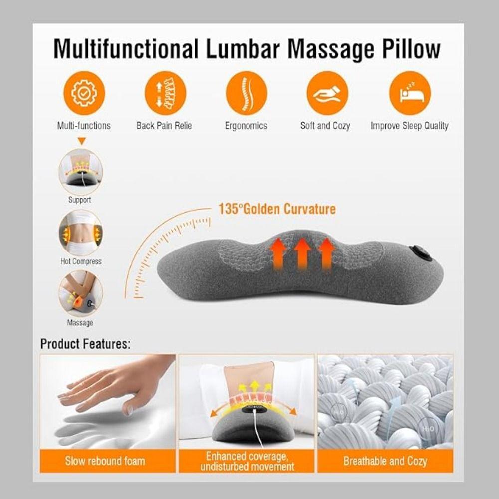 Vibrating Massage 3-in-1 Back Massager Heating Function Lower Back Massager  Car Use
