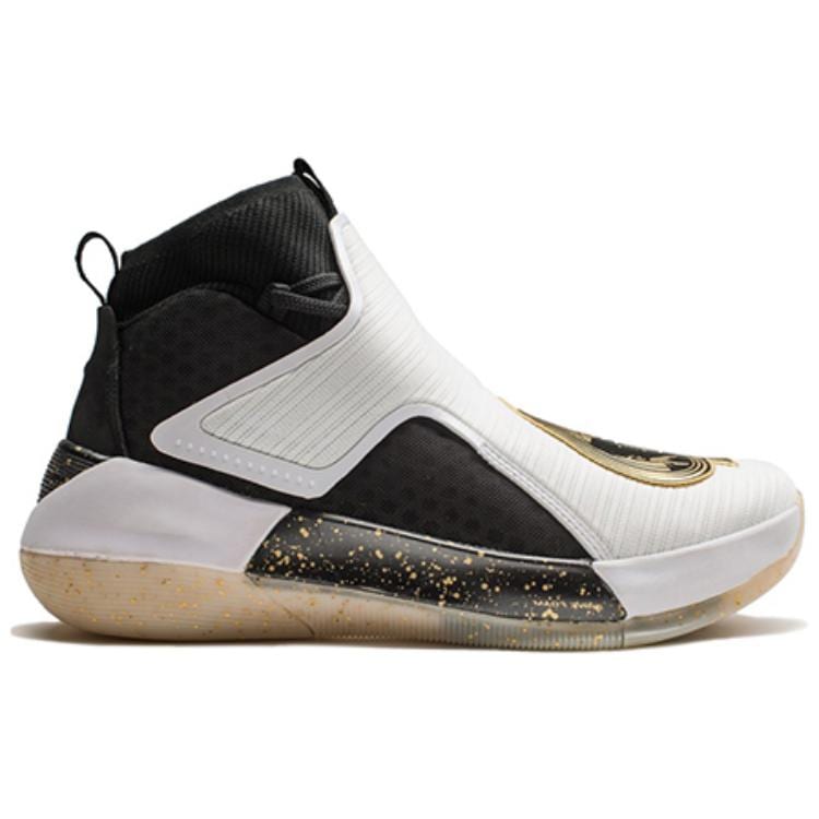 Li Ning YuShuai 12 Slip Resistant Abrasion Resistant High top Basketball Shoes Men's Black Gold ABAN025-5