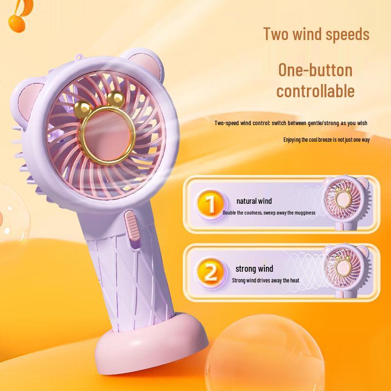 3-Pack Cartoon Ear Mini USB Rechargeable Handheld Fans
