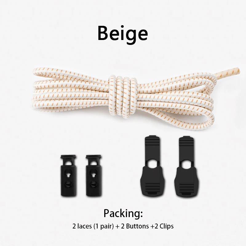 1Pair Elastic Shoe Laces Sneakers Tennis Lock Shoelaces Without Ties Adult Kids Round Shoelace Rubber Bands for Shoes Accesories