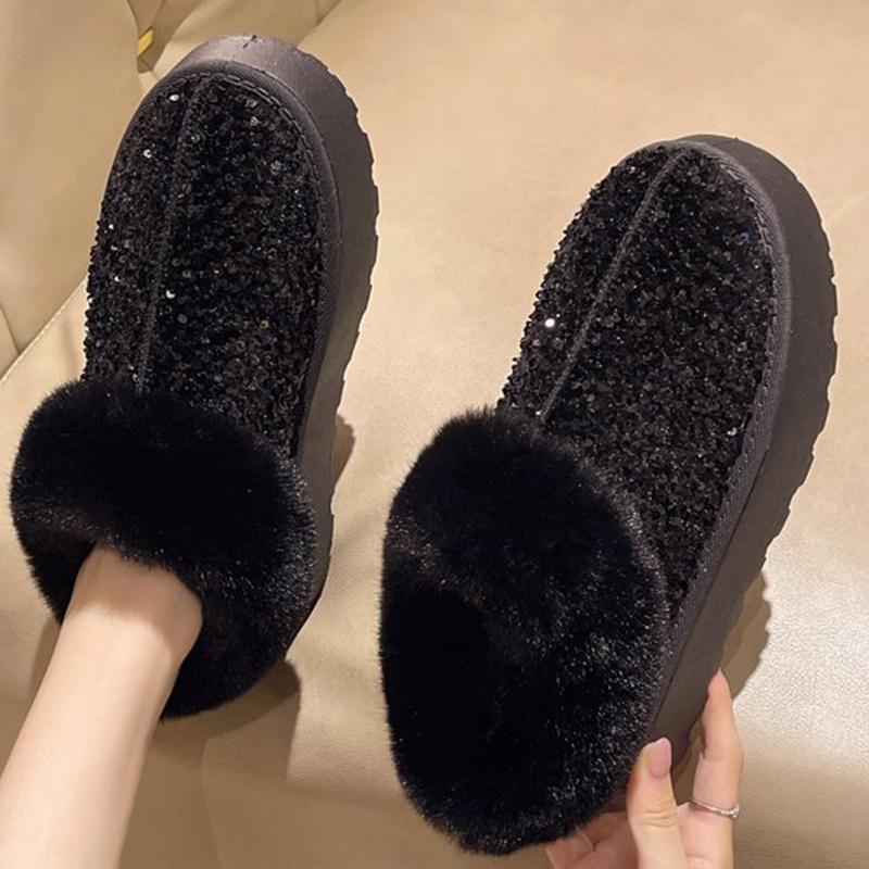 

Мода Мода Блестящие Платформа Зимние Сапоги Женские Зимние Мягкий Искусственный Мех Большой Размер Теплые Сапоги Женские Нескользящие Износостойкие Botas Mujer 43 чёрный