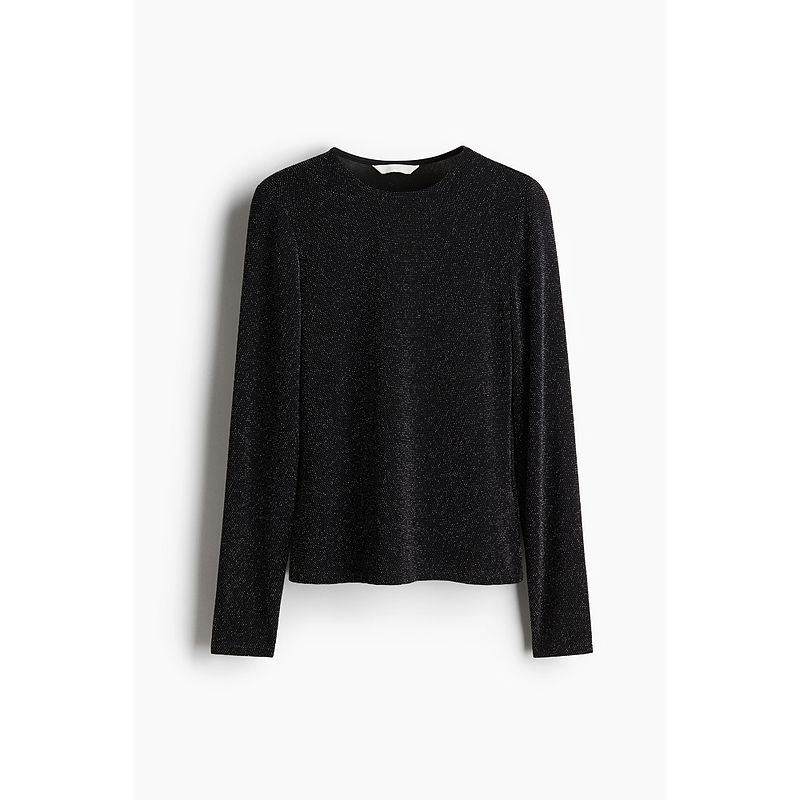 

HM Women s T-shirt Fall Slim Fit Minimalist Plaid round Neck Long Sleeves Stretch Knitting Tops 1246803