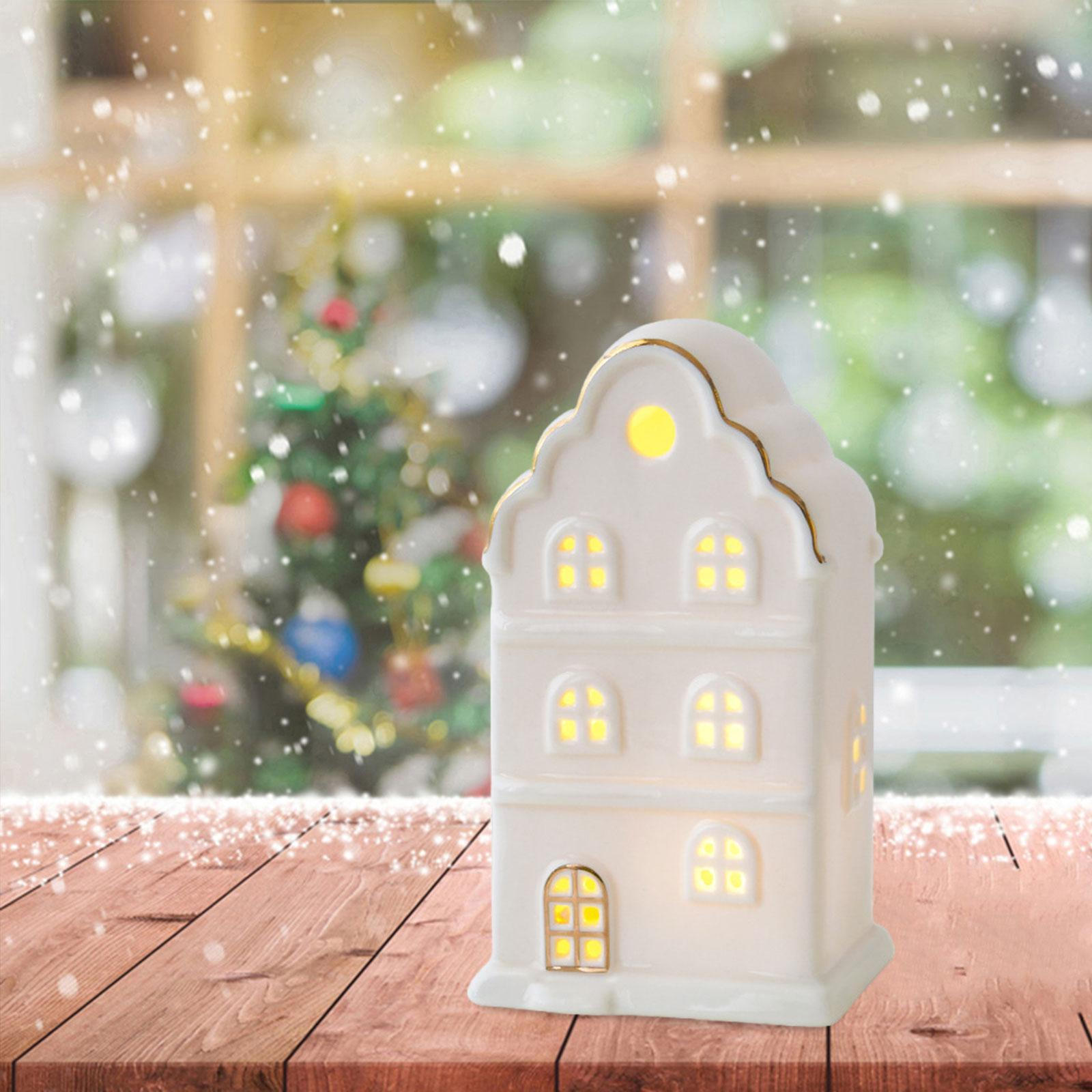 

Освітіть різдвяний сільський будинок, прикраса, статуетка, мініатюрний пейзаж для столу Style C