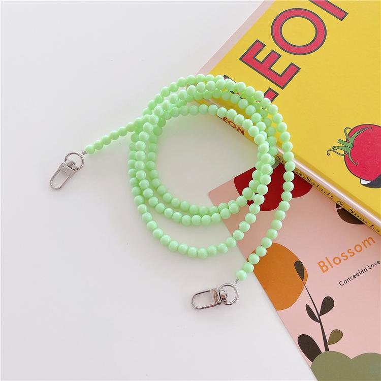 High Quality Fashion Custom Acrylic Beads Plastic Pearl Phone Case Strap, Girl Handmade Beaded Mobile Phone Lanyard Straps Chain