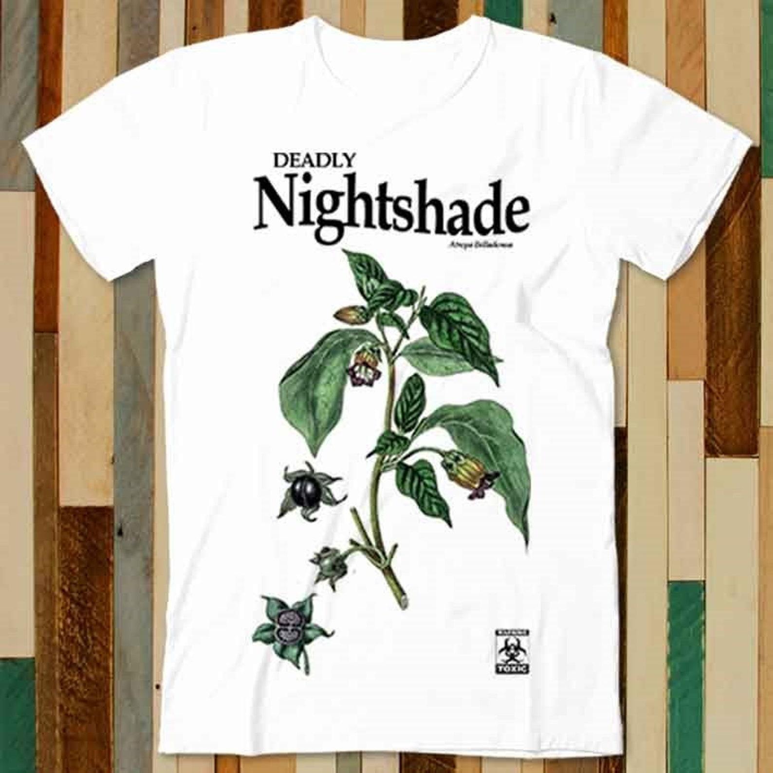 Deadly Nightshade Atropa Belladonna Plant Goth Flower Toxic Poison T Shirt Adult Unisex Men Women Retro Design Tee Vintage Top A4892 2XL