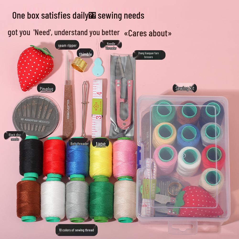 High-Quality Solid Wood Sewing Box: Complete Needle & Thread Set for Home, Weddings, Dorms