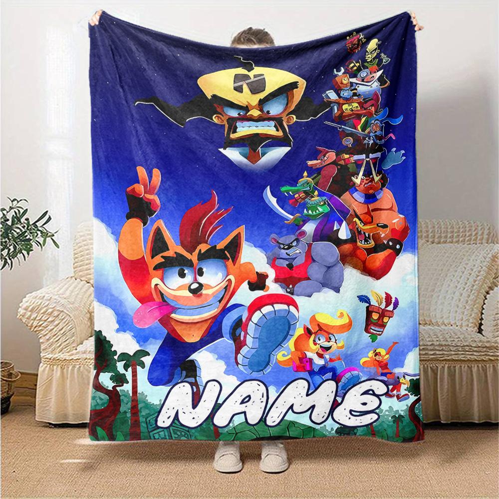 Customiz Name Personality Crash Bandicoot 4 It's About Time Blanket Soft &Warm Sofa Office Bed Travel Lunch Break Blanket, Gift Suitable All Seasons