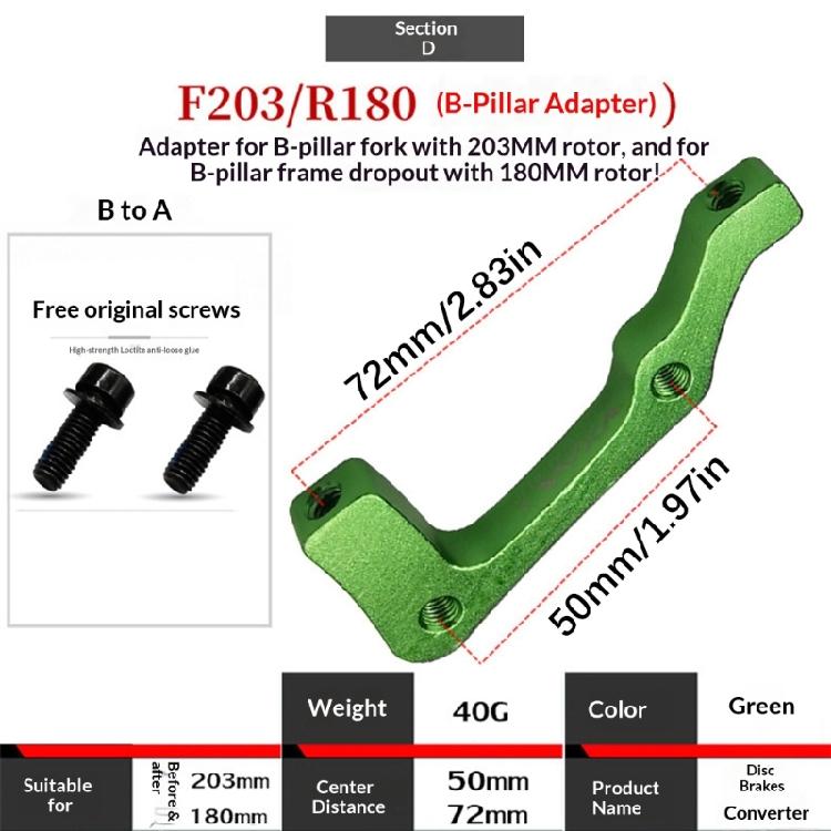 Light Weight Aluminum Alloy Front Rear Mountain Bikes Disc Brake Adapter 160mm To 180/203mm Bikes Brake Calipers Adapter