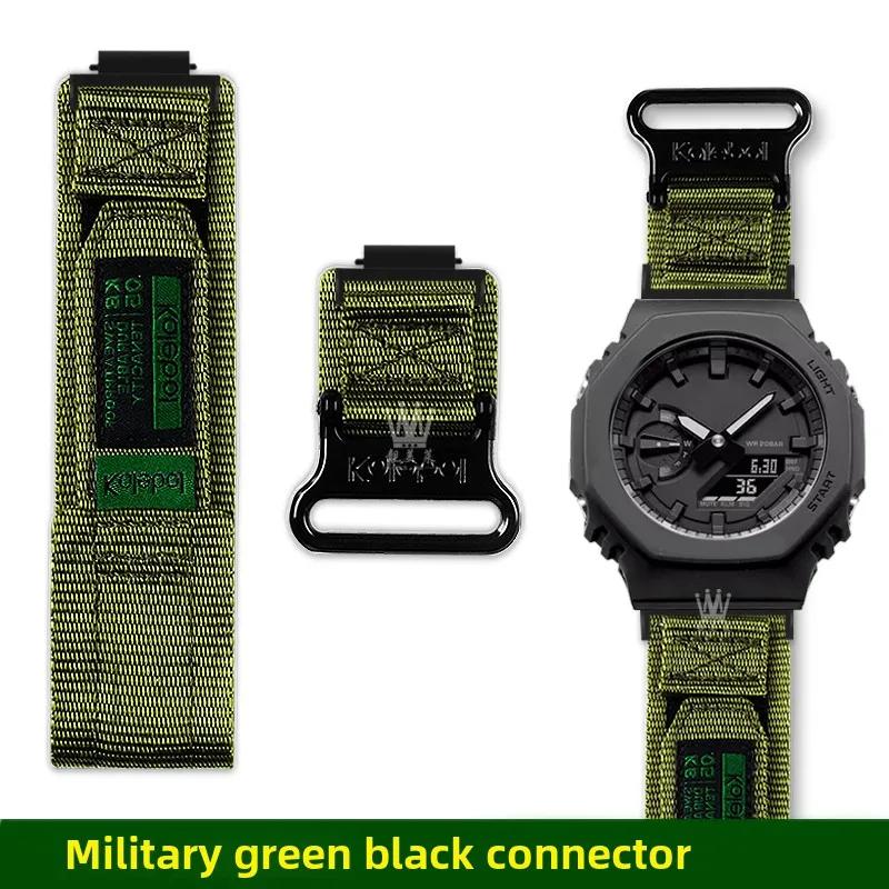 GA2100 Design s poutkem Plátěný řemínek Pro Casio G-SHOCK 5611 GA-2100 GA-2110 GA-B2100 Pánský Venkovní sport Nylonový řemínek na hodinky příslušenství