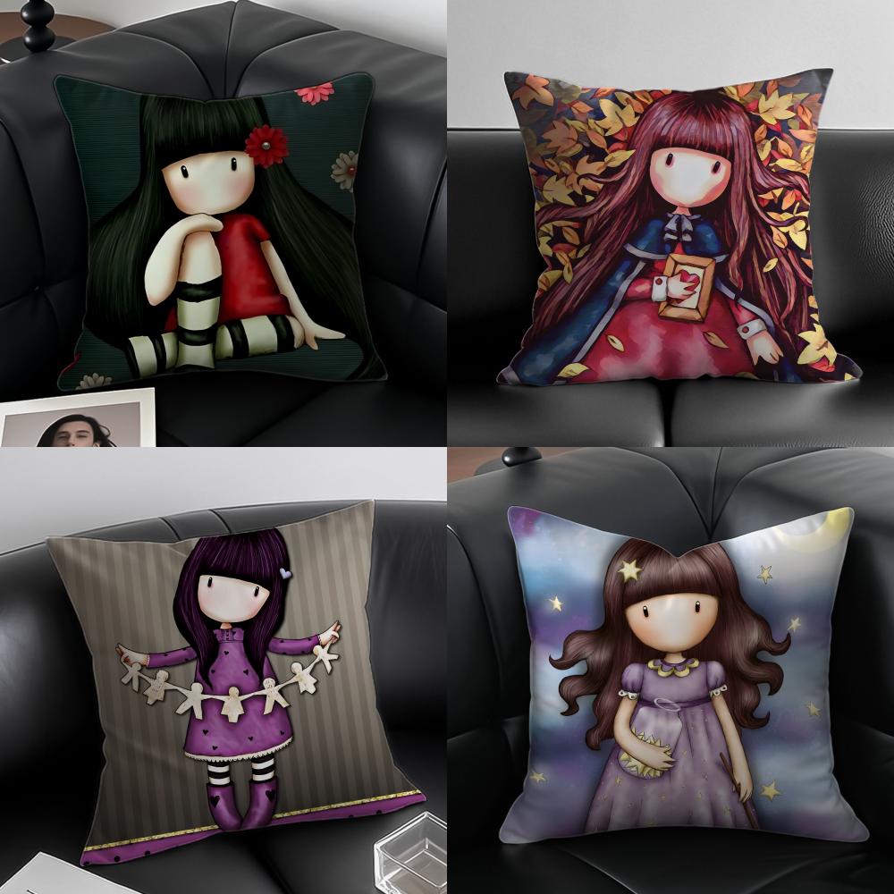 llustration Cute SSantoro GGorjuss Cushion Cover Pillow Case Antidustmite Invisible zipper silky short plush Sofa cushion