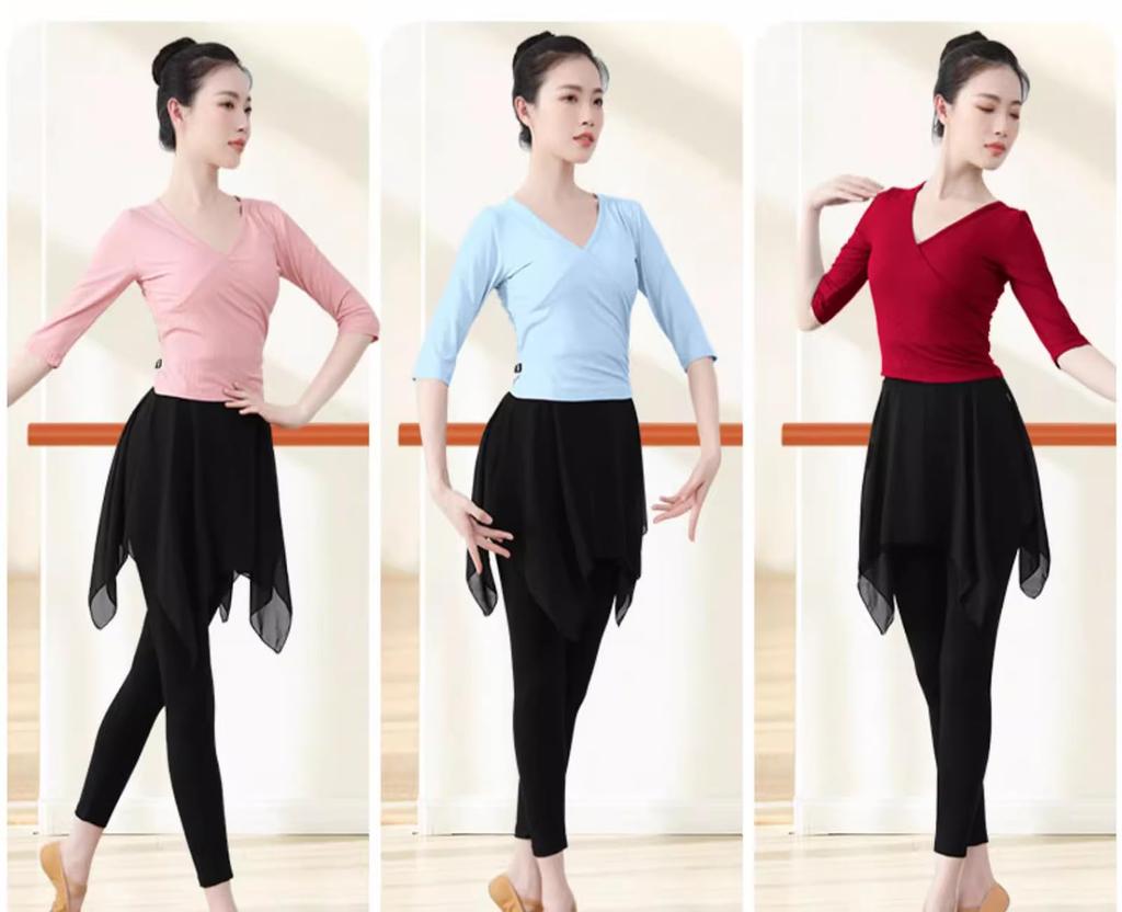 Yuoku Leggings with Stretch Dance Costume for and More Asymmetrical Women's Skirt, 9-Length Ballet, Yoga, (Size M, Skirt, 9-Length Black)