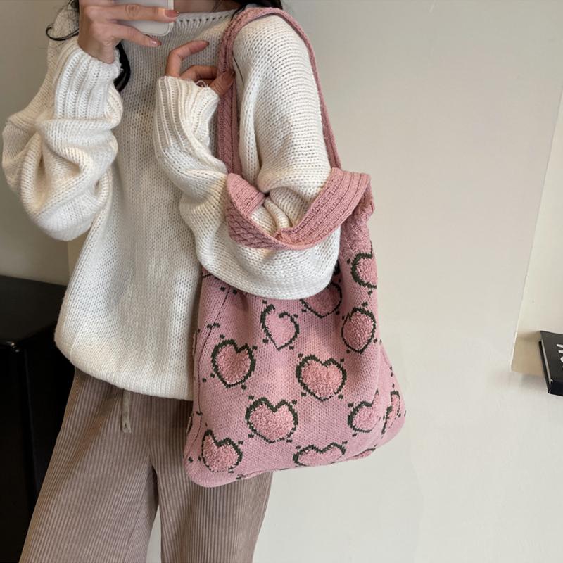 Vielseitige Stricktasche Stricktasche Liebe Umhängetasche Handtasche Einkaufstasche
