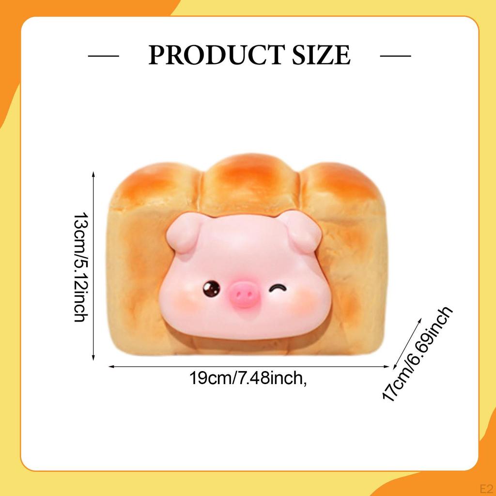 Tissue Box Cover Dispenser Gift Toast Shape Napkin Holder Paper for Office Desk Night