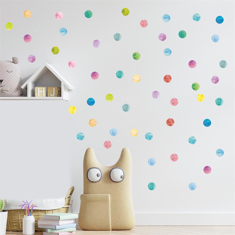 Ink Color Polka Dot Cartoon Home Wall Sticker Can Remove The Bedroom Living Room Background Decoration Sticker