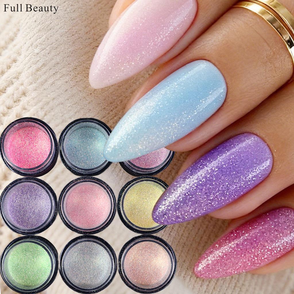 New Nail Art Glitter 9-Color Set Glitter Sugar Powder Symphony Jewelry Wool Glitter