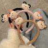 1pc Cute Plush Bear Headband, elastic & soft polyester, ideal for women & girls during skincare & makeup.