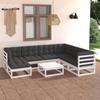 8 Pcs Garden Set with Cushions Solid Pine Wood