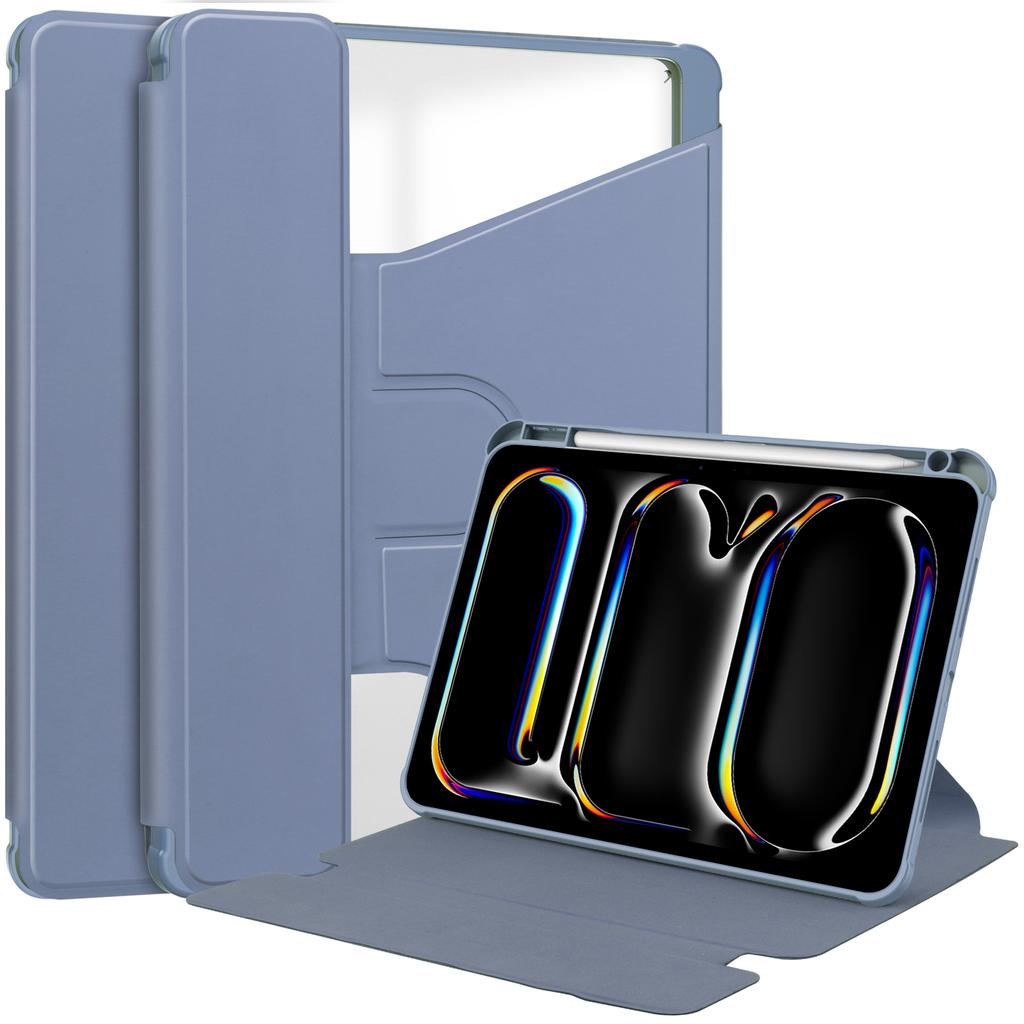 For iPad Pro 11 (2025)/11 (2024) Case Rotary Stand Leather+Acrylic Tablet Cover (without Keyboard)