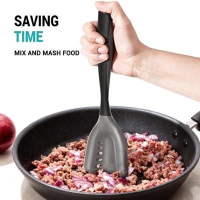 Silikon-Hackspatel Fleischzerkleinerungsspatel Filternd Antihaftfleisch für Ölzerkleinerer 2-in-1-Mühle mit Soft-Grip-Griff Hitze