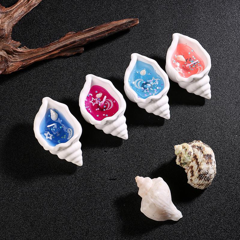 Seashell Scented Jelly Wax Candle - Handmade Conch Aroma Gift Box for Odor Removal and Elegant Decoration