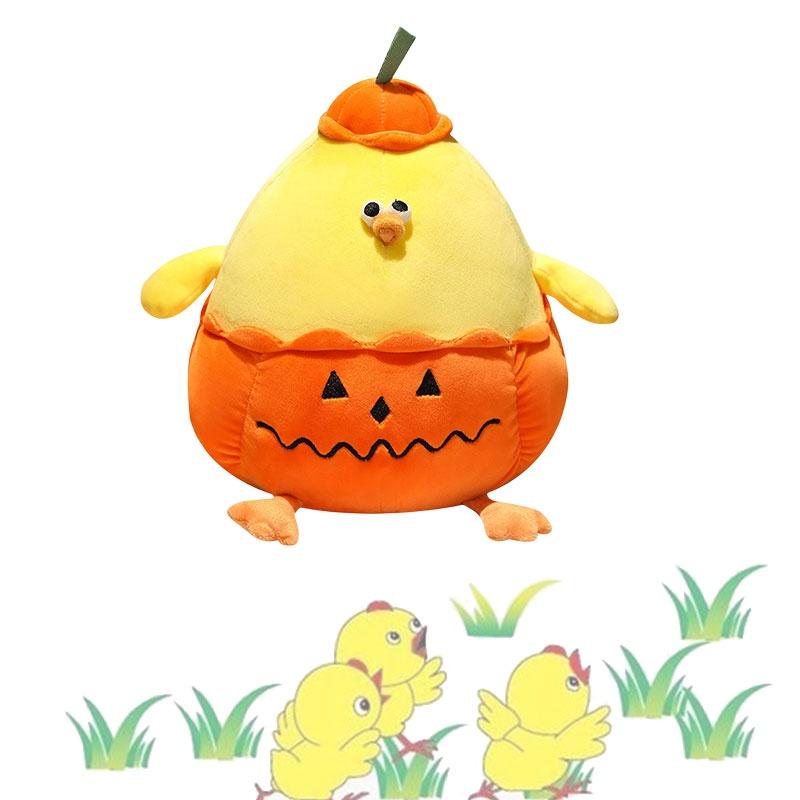 Funny Doodle Chicken Plush Toy Pumpkin Doll Cartoon Stuffed Animal For Halloween Gift