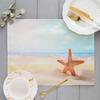 Beach Starfish Placemat Summer Vibe Vacation Kitchen Decor Linen Dining Table Coaster Pad Bowl Coffee Cup Mats Tablecloth