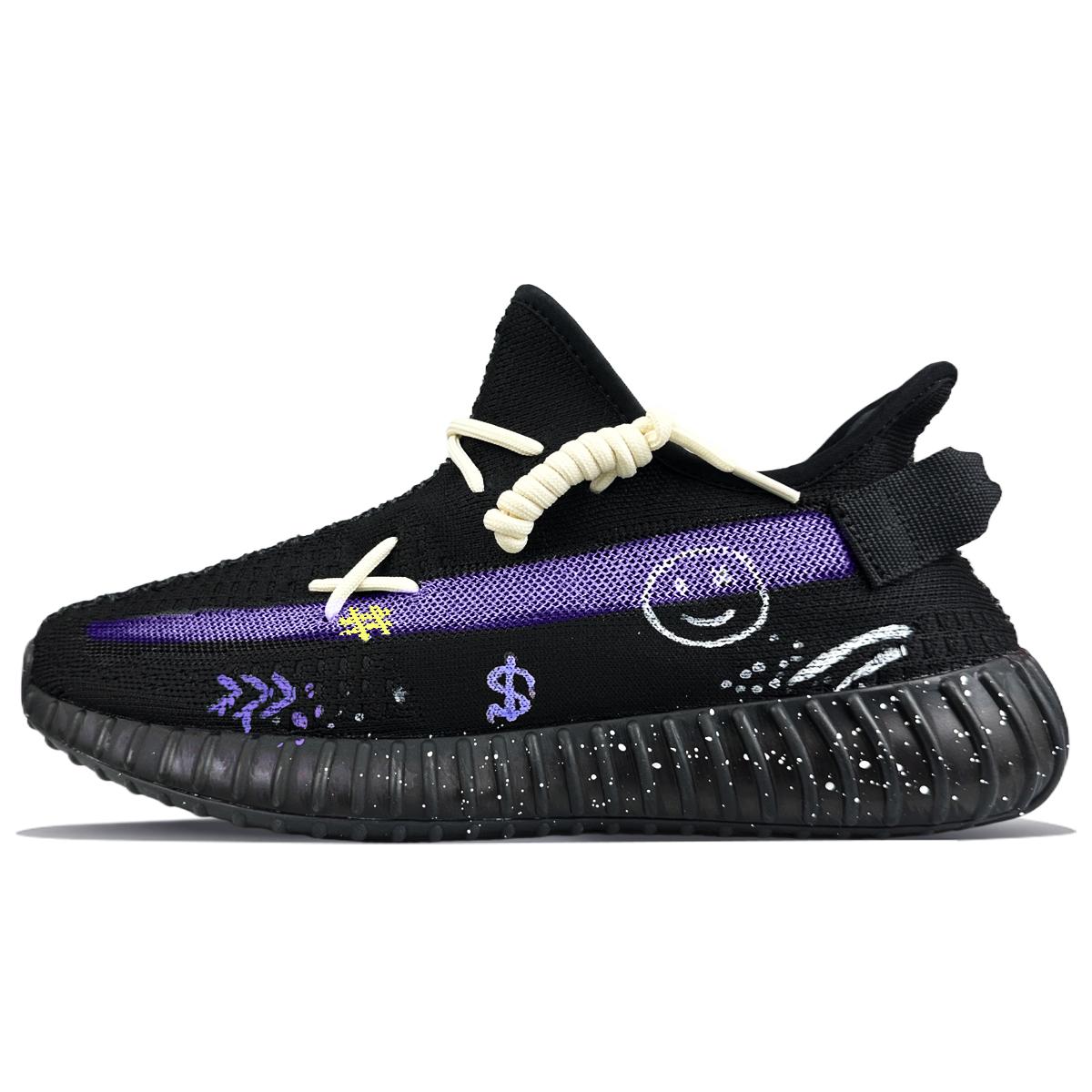 

Adidas Originals Yeezy Boost 350 V2 Slip Resistant Slip Resistant Low top Casual Shoes Unisex Black Purple HQ4540(Team373-) 36⅔