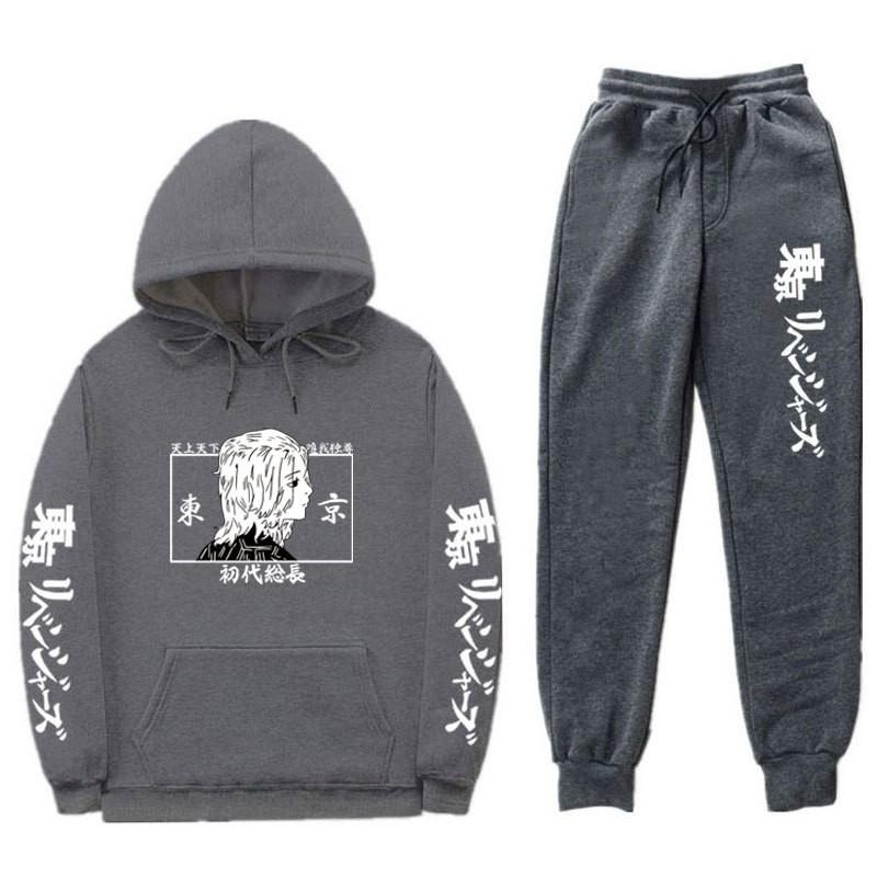Mens Oversized Hooded Sweatshirt Set With Side Pockets Streetwear Style Cotton Blend Warm Winter Outfit