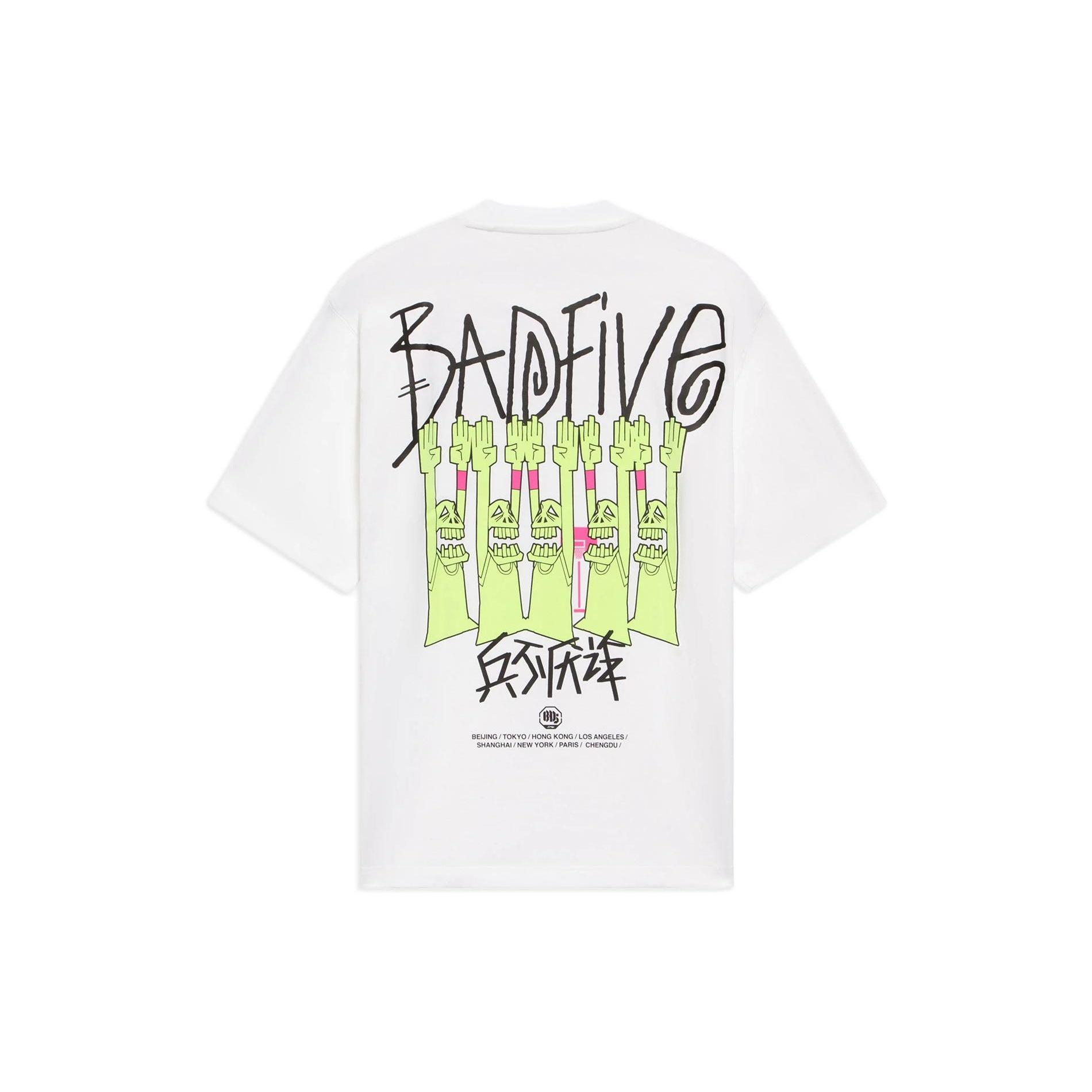 Li-Ning BadFive Graphic Loose Fit T-shirt White Men s AHSS387-1 L