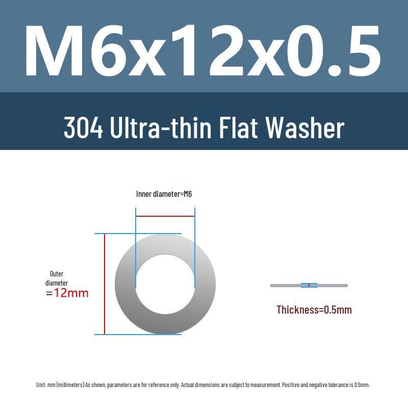Yigu 304 Stainless Steel Flat Washer Shim Ring (Sizes M3, M4, M5, M8)