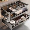 Kitchen Cabinet Pull-Out Dish Organizer