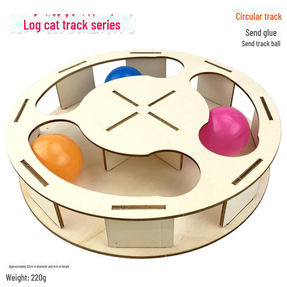 Interactive Solid Wood Cat Toy with Climbing Frame and Nest
