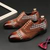Fashion Size 38-47 Fashion Men Derby Shoes Men Comfortable Lace up Busines Office Dress Shoes British Gentleman Social Leather Shoes Men