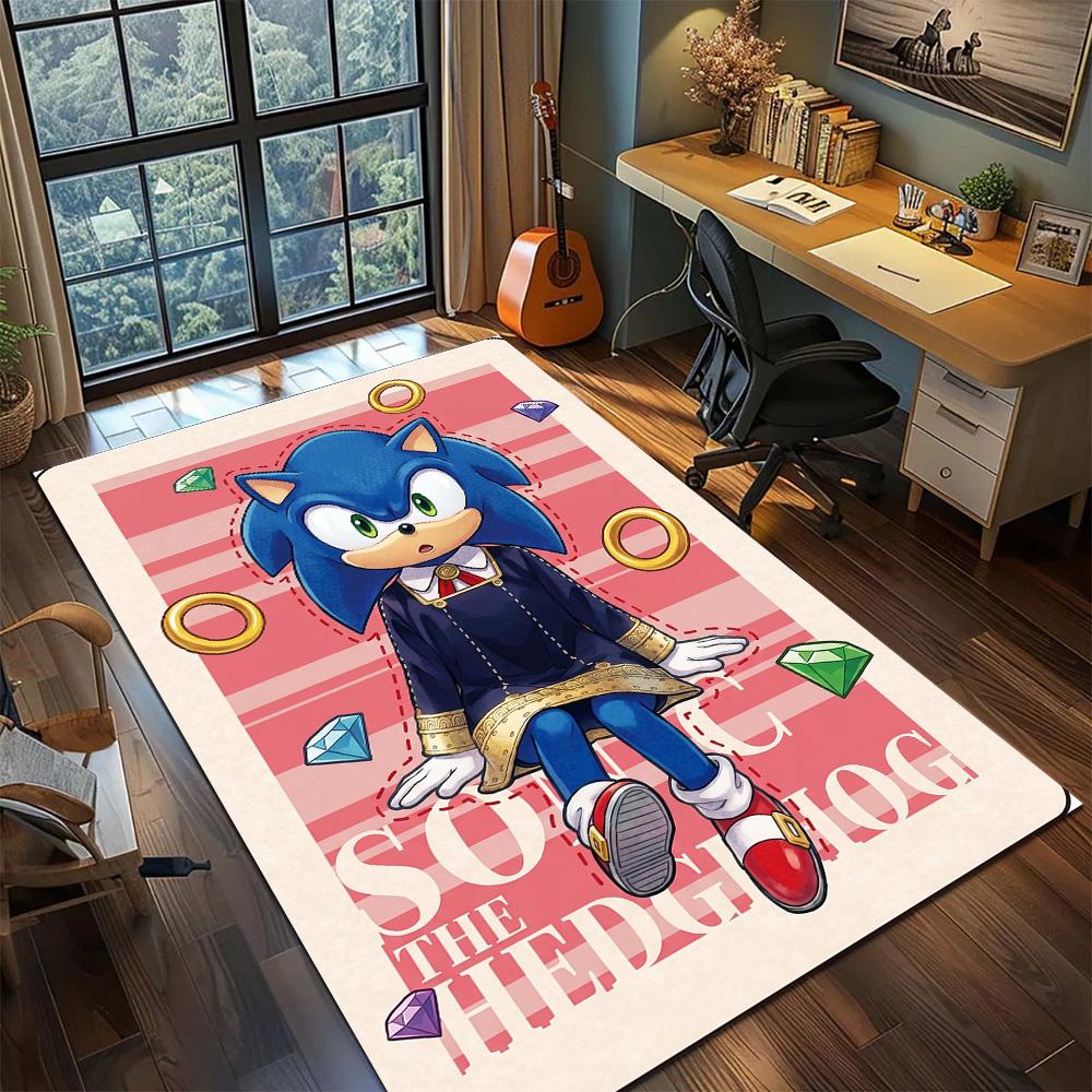 Sonic the Hedgehog Carpet Floor Mat Home Room Decor Washable Non Slip Large Area Gamer Bedroom YUN6512