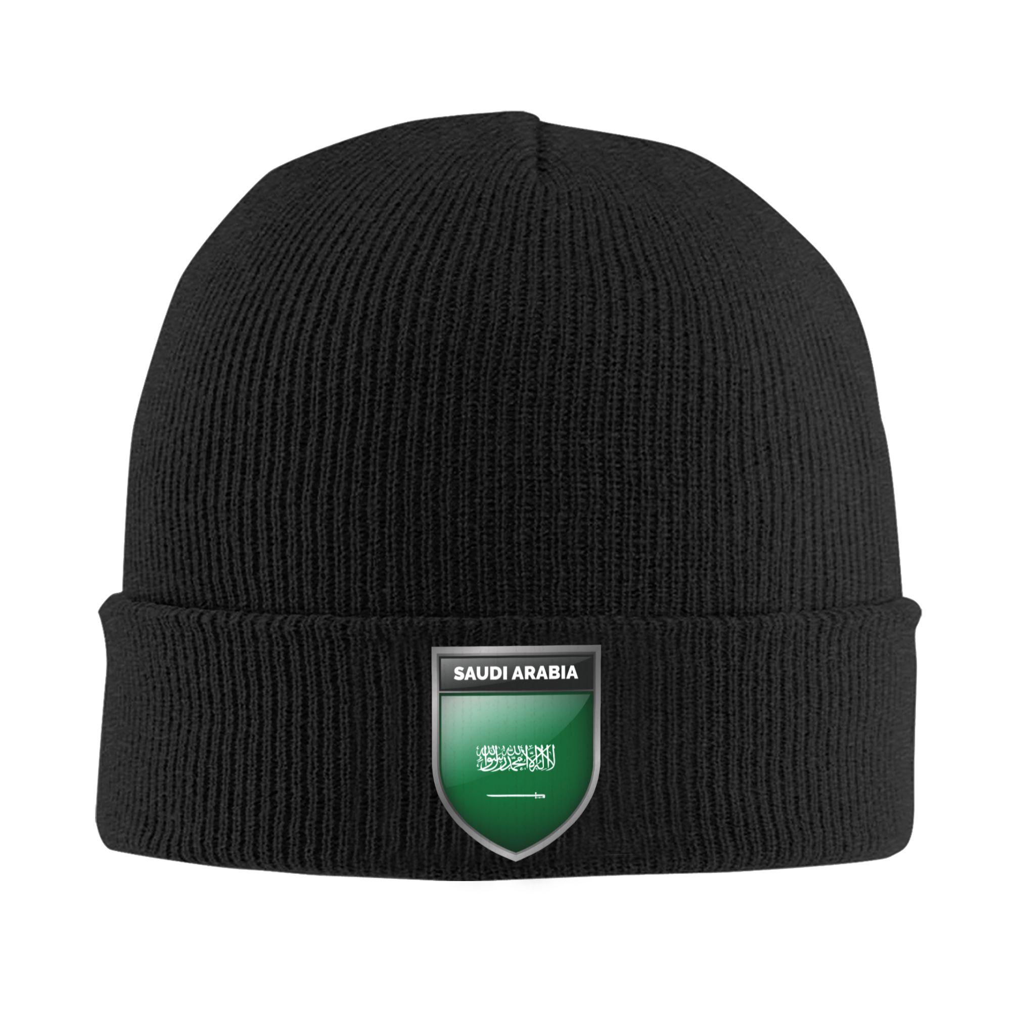 

Kingdom of Saudi Arabia Bonnet Hat Hip Hop Knit Hats Unisex Adult Arabic Calligraphy Emblem Winter Warm Skullies Beanies Caps One Size