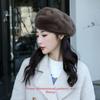 New Beret Women's Mink Hair Hat Pumpkin Foreign Style Fashion Thickened Versatile Octagonal Hat Winter Warm Hat
