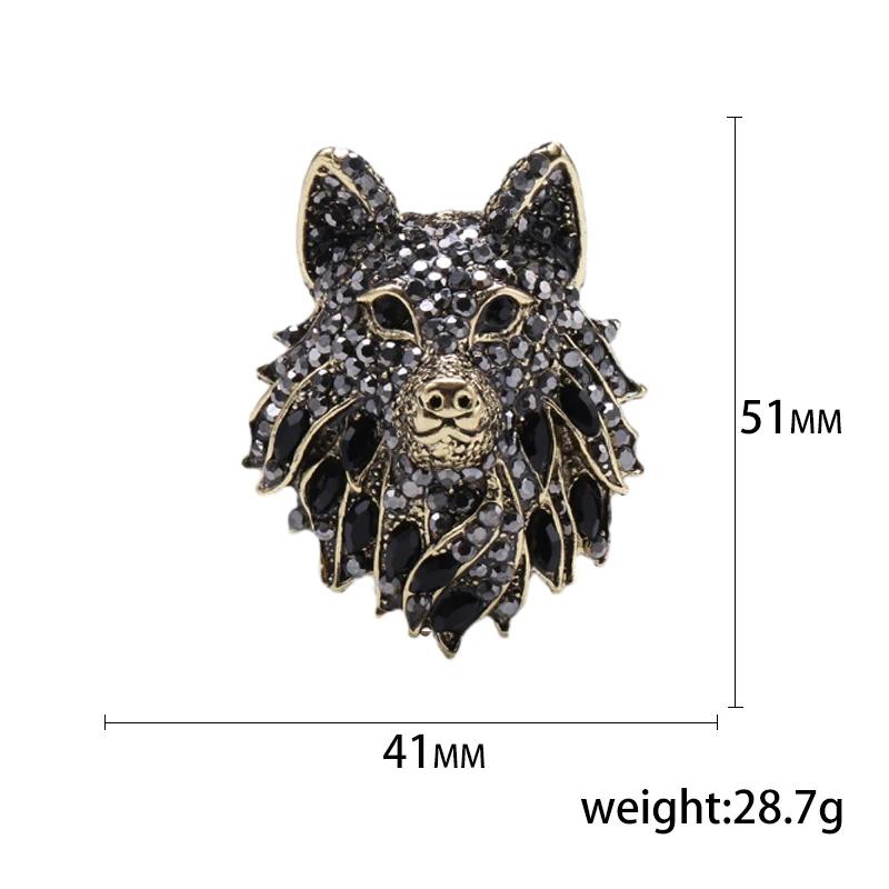 Rhinestone Leopard Pin for Women Unisex Tiger Badge Wolf Brooch Office Party Friend Gifts Jewelry Accessories stranger things