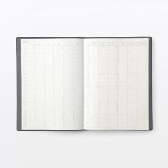 Muji Montag Start Monats-Wochen-Planer Start Dezember 2026 A5 Dunkelgrau