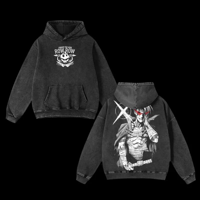 

Камина Графическая одежда Tengen Toppa Gurren Lagann Аниме Толстовка с капюшоном Мужская Женская Выстиранная Толстовка Хлопковая Толстовка Харадзюку Уличная одежда XXL чёрный