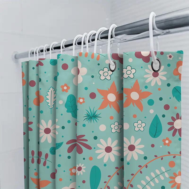 Bright Chic Bathroom Shower Curtain With Floral Patterns Modern Waterproof Decoration For Home Bathrooms Multiple Colors Availab