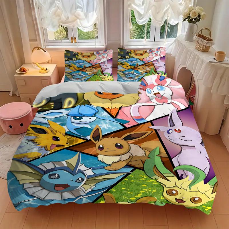 3pcs Pokemon Bedding Set. Soft and Comfortable with No Core Included (1x Duvet Cover + 2x Pillow Covers) Yy251010122