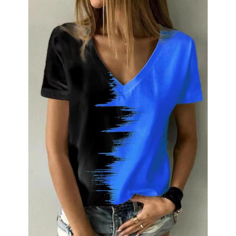 S-8XL Plus Size T Shirt For Women Gradient Style Short Sleeve Tops Tees Harajuku Casual Clothing Oversized Fashion Streetwear