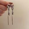 Minimalist Metal Tassel Long Earrings with Temperament Design