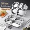JiYouShi 316 Stainless Steel 5-Compartment Deep Divided Plate