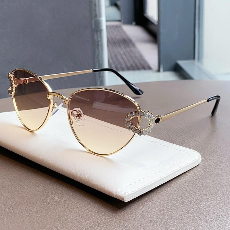 Womens Cat Eye Metal Sunglasses With Pc Lenses And Uv400 For Summer Outings