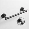 304 Stainless Steel Black Towel Rack 3-Piece Set Bathroom Towel Ring Tissue Hook Single Coat Hook