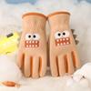 Cartoon Dinosaur Children Winter Gloves Thicken Warm Boys Girls Five Finger Gloves Kids Plush Outdoor Riding Ski Gloves