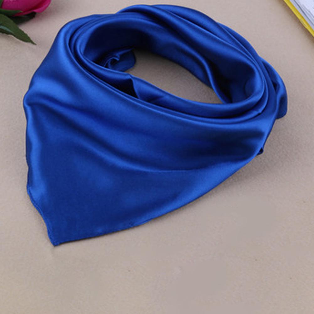 Women Fashion Solid Color Soft Silk Square Scarf Bandana Neckerchief Head Neck Wrap Scarves